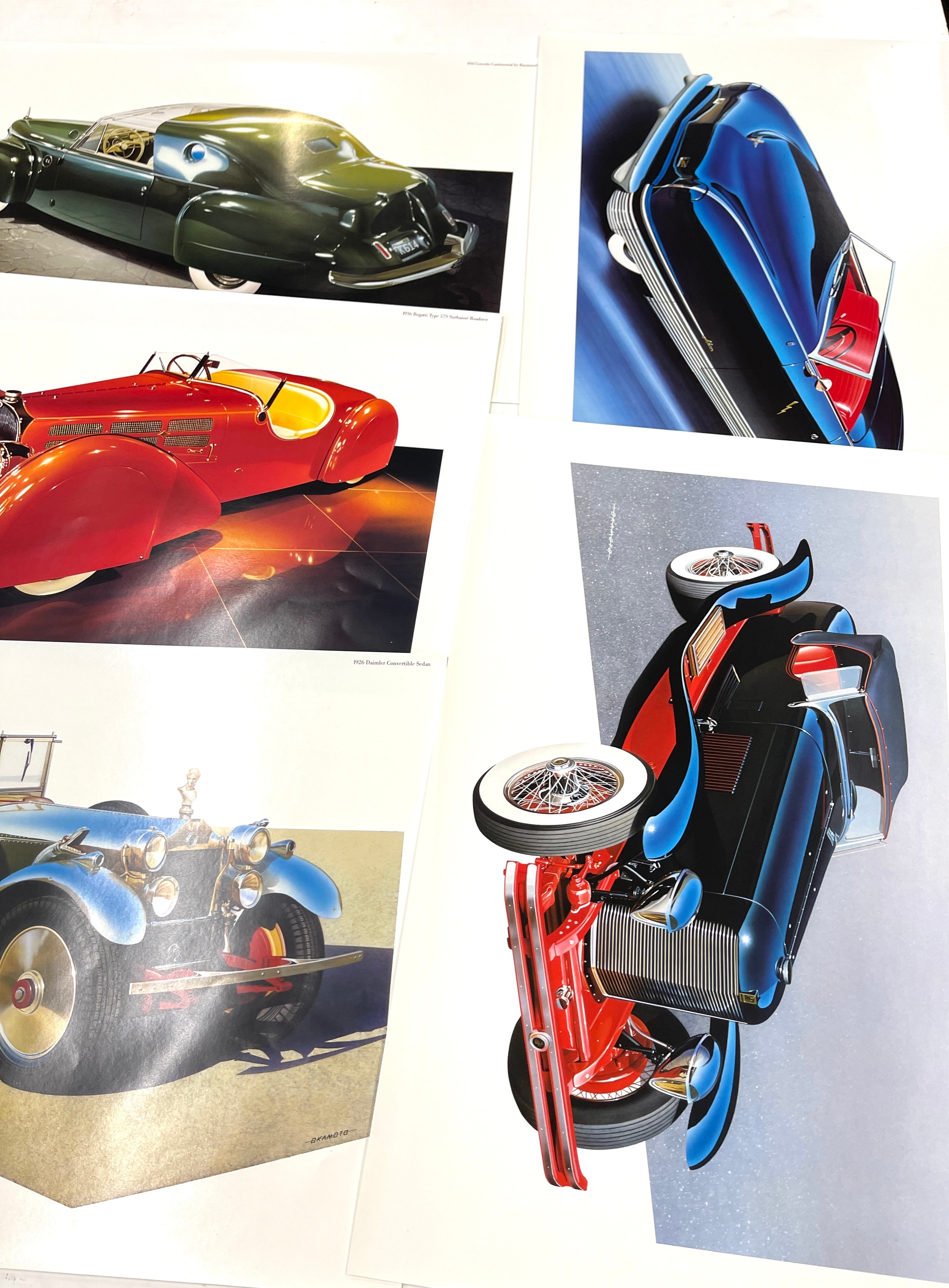 2 folders containing various car posters, approximate largest folder measurements: 21 x 14 inches - Image 7 of 14