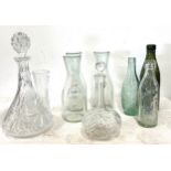 Selection of glassware to include advertising bottles etc