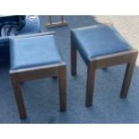 Pair wooden and rexine stools