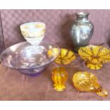 Selection of glass ware to include art glass etc