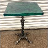 Vintage cast irom pub table measures approx 28 inches tall 21 inches wide