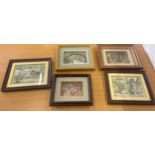 Selection 6 framed Anton Pieck 3d pictures, various scenes and sizes