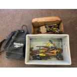 Box of tools, rucksack WW2 Ammo box etc