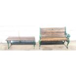 Garden bench with Cast iron ended teak wooden bench and table