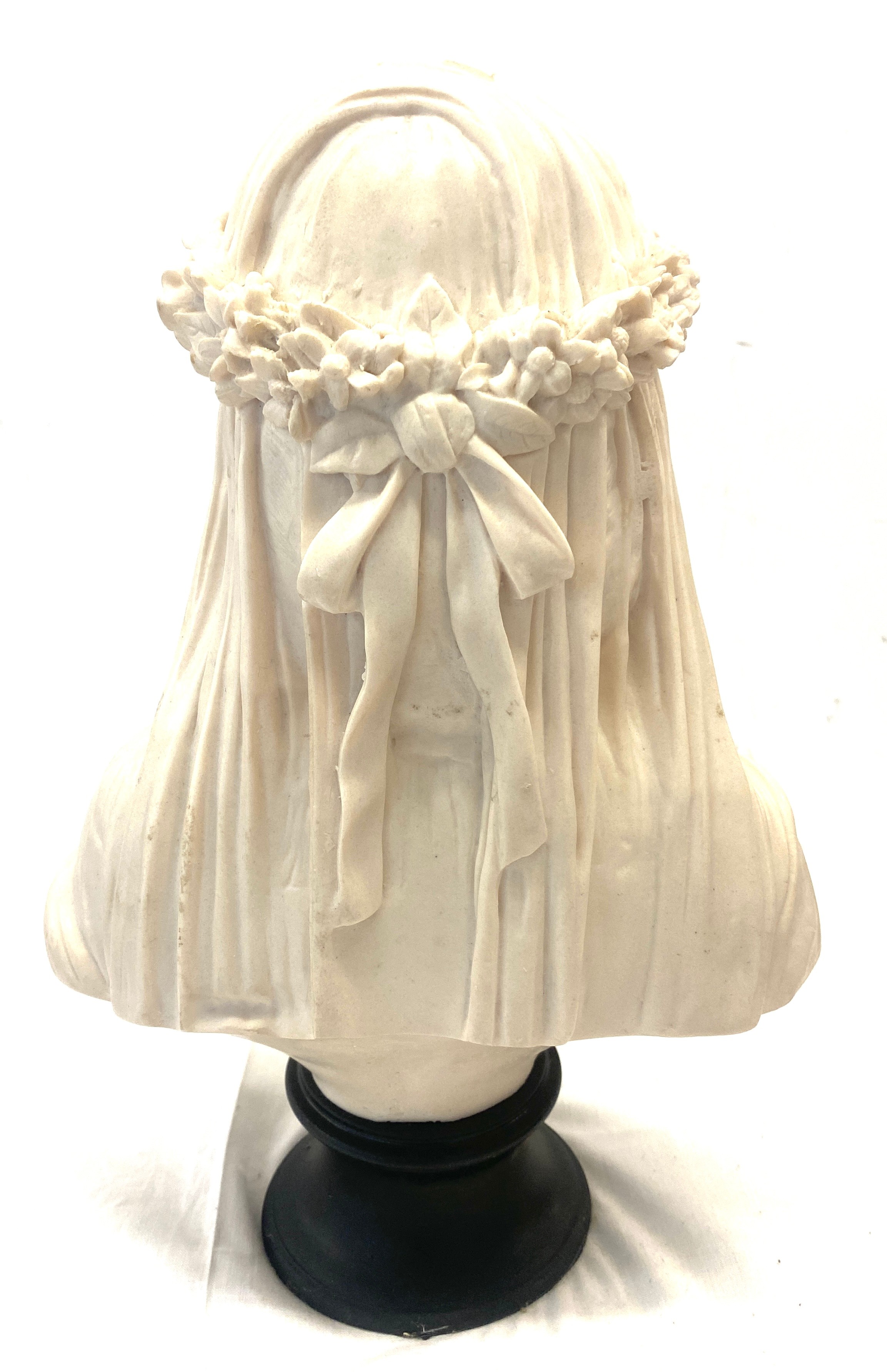 A vintage Frilli Firenze Italy lady with veil bust on plinth, overall height 14 inches - Bild 2 aus 8