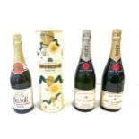 2 Bottles of Moet & Chandon brut imperial champagne 75cl and Belnor chateau 75cl and a bottle of