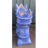 Two crown chimney pots measures approx height 31.5 inches and 13 inches diameter