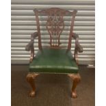 Chippendale style carver chair with ball and claw foot