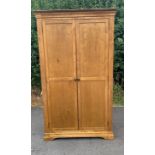 Two door oak wardrobe measures approx height 77inches, 43.5 inches wide and 24 inches depth