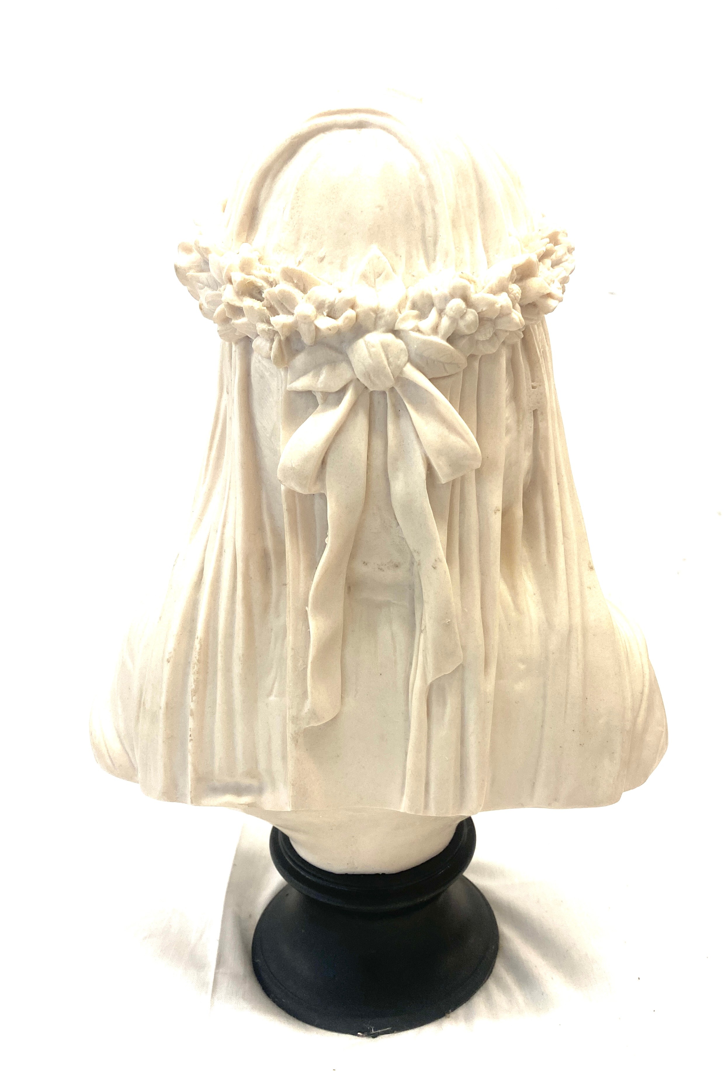 A vintage Frilli Firenze Italy lady with veil bust on plinth, overall height 14 inches - Bild 3 aus 8