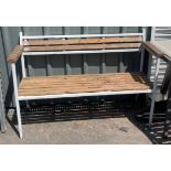 Wood and metal garden bench