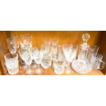 Selection of assorted glassware includes decanter etc