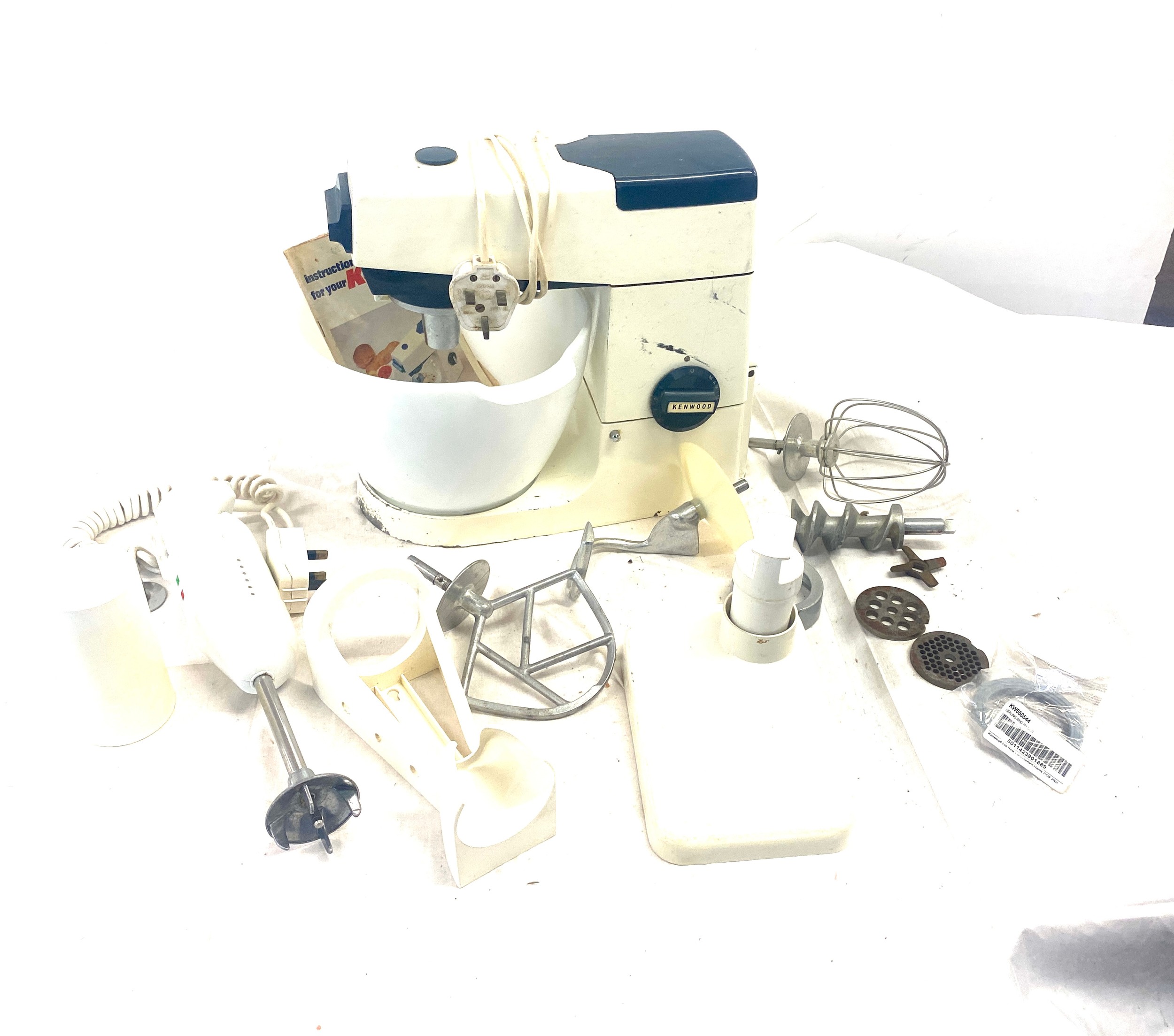 Vintage Kenwood mixer with a hand held mixer, untested