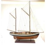 Vintage wooden ships galleon model, measures approx 25 inches wide 26 inches tall