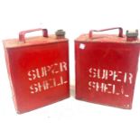 2 Vintage Super shell oil cans