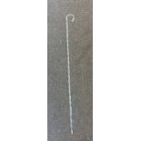 Barley twist glass candy cane crook/ walking stick, length approx 52 inches