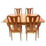 Salesmen's sample teak table and 4 chairs measures approx 13 inches long 9 inches wide height 7.5