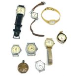 Selection of vintage and later mens and ladies wirstwatches / faces to include Rotary etc untested