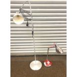 2 Stainless steel lamps, 1 desk lamp and one standard