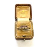 Antique seed pearl and pink stone 15ct gold ring total weight 2.8grams