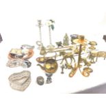 Selection of metal ware includes brass ware, silver plate, etc