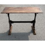 Vintage cast iron based pub table