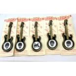 5 The Fabulous Beatles jewellery guitar brooch, each brooch measures 4 inches tall