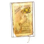 Vintage advertising poster on animal skin, CWS underwear