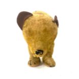 Antique early 1900s Steiff cinnamon mohair musical bear on four legs, missing wheels, please view