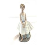 Nao ballerina standing with stool behind, over all good condition, height approx 12 inches