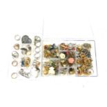 Selection of assorted costume jewellery includes rings, earrings etc