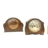 2 Vintage 2 key hole mantel clocks includes smiths and bentina