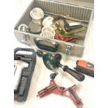 Selection of tools to include screwdriver, hand drills, etc