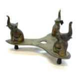 Vintage brass 3 elephant tripod stand