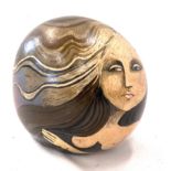 Original 1972 Irene Jones painted pebble, approximate measurements: 10 x 9.5 cm