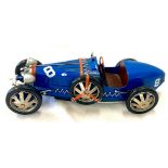 1920s Bugatti Type 35 Metal Racing Car Model approximately 14" in length