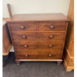 Victorian mahogany 2 over 3 chest of drawers, approximate Height 44 inches, width 42 inches, Depth