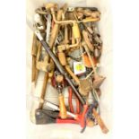 Large selection of assorted tools to include hammers, G Clamp, Vices, Chisels, etc