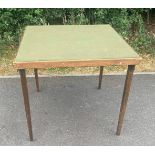 Vintage folding card table measures approx height 30 inches high by 26 inches depth and 26 inches