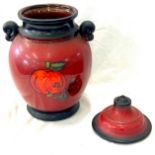 Rumtopf West Germany lidded jar, overall approximate height 15 inches