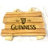 Wooden Guinness advertising hanging sign, approximate measurements: 17 x 15 inches