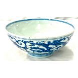 Antique Chinese Kangxi Porcelain bowl with Lotus flower mark, approximate diameter 8 inches,