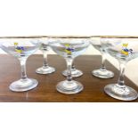 Set 6 vintage Babycham glasses