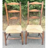 2 vintage ladder back chairs