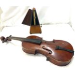 Antique violin 2 piece back and metronome by Maelzel Paris