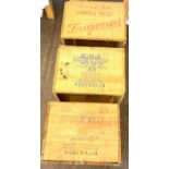 3 vintage wooden advertising storage boxes - Corned beef, Australia, approximate measurement of each
