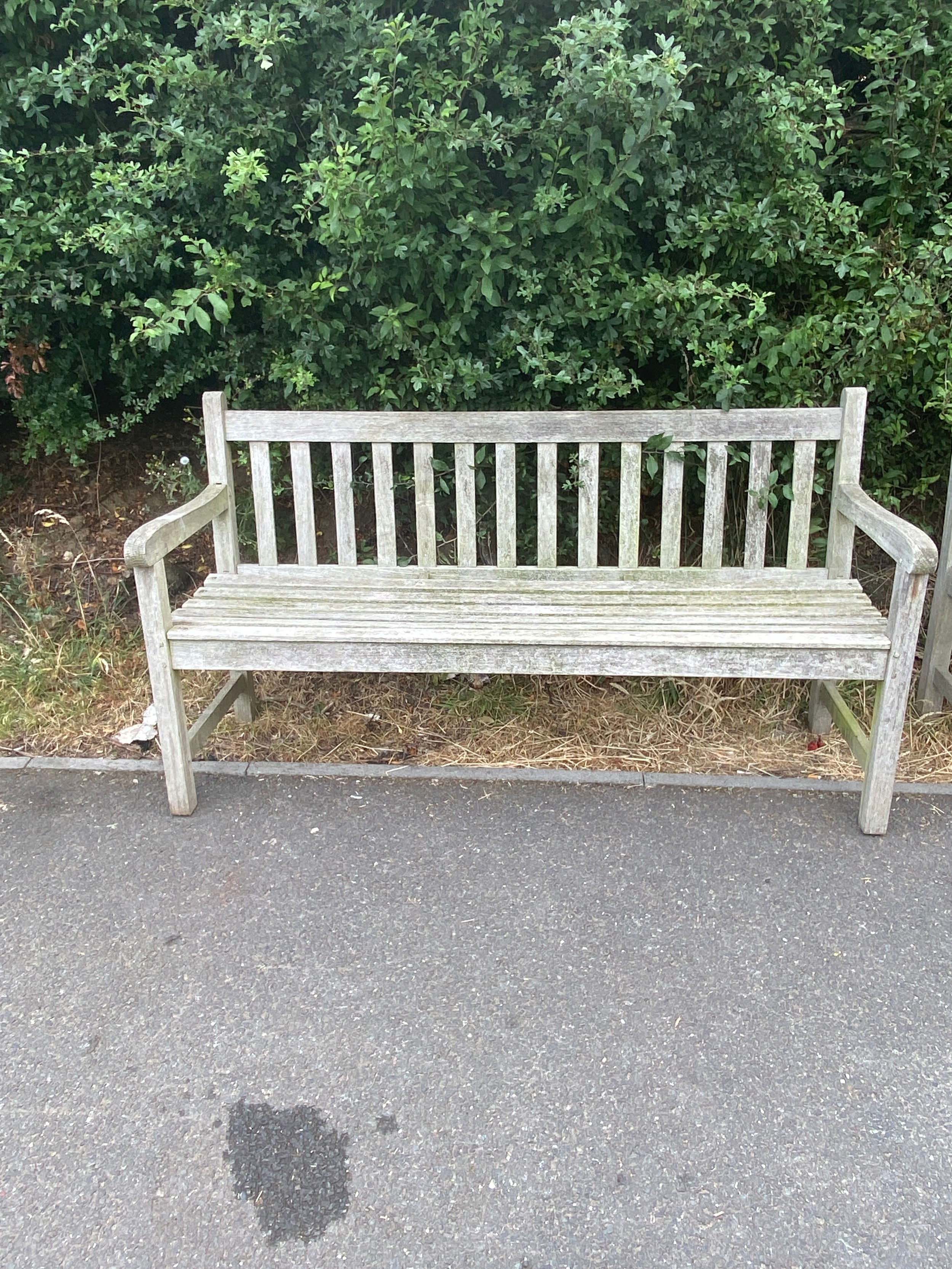 Three seater wooden bench