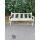 Three seater wooden bench