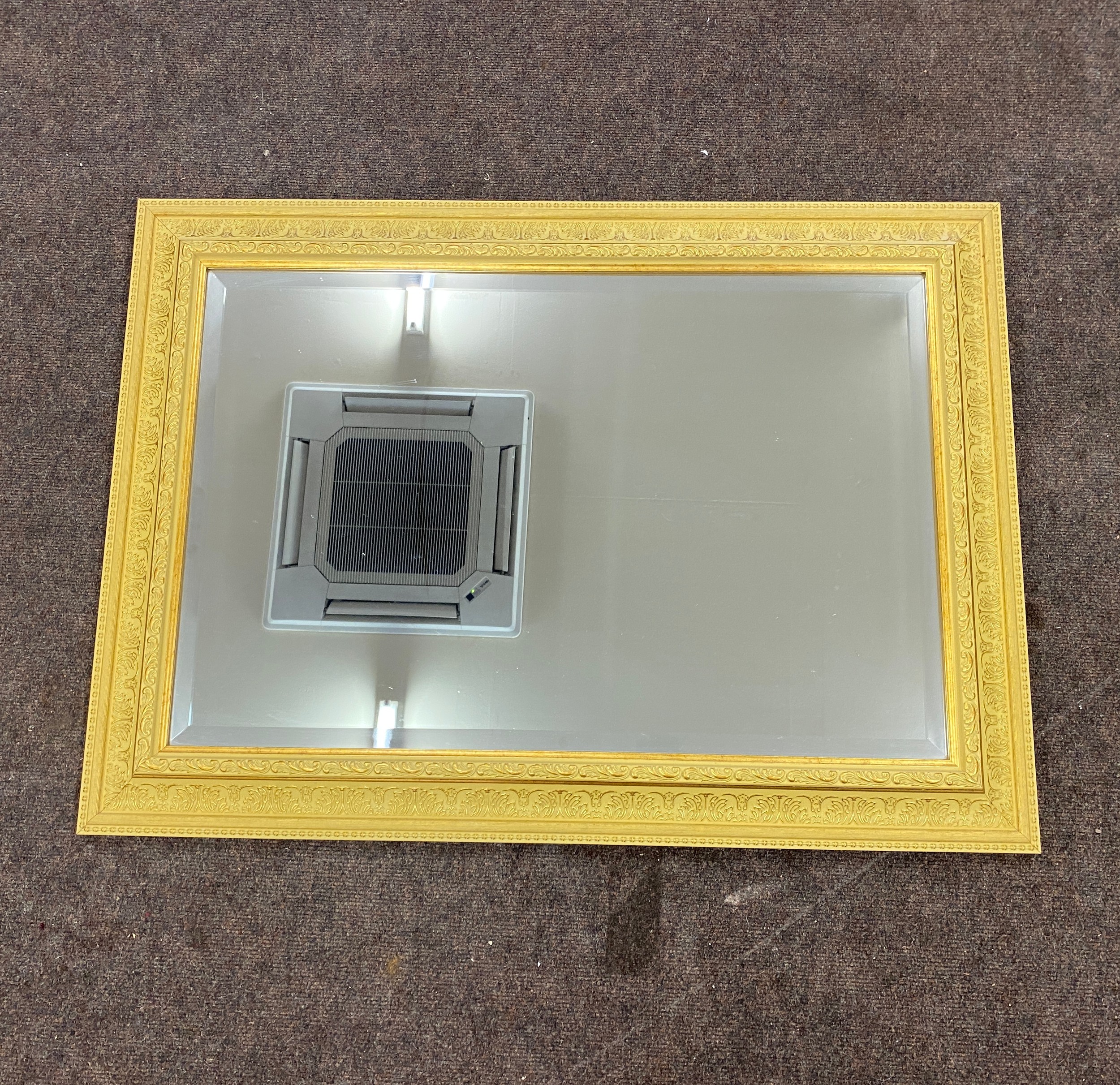 Bevelled edge gilt framed mirror measures 36 inches wide 26 inches tall - Image 2 of 2