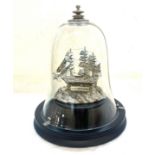 Cased Display U.S.S Constitution ships model in glass case total height approx 8 inches